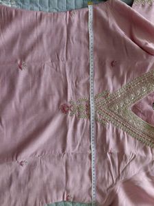 Beautiful Pink Kurta Set with Floral Dupatta