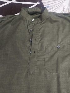 Men's Olive Green Kurta set