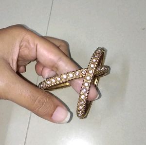 Brass Metal Bangles Anti Tarnish With Studs