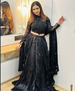 JIMMY CHOO Black Lehenga Choli Set