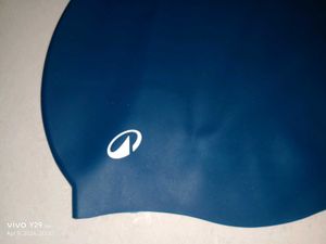 Decathlon Navy Blue Silicone Swim Cap