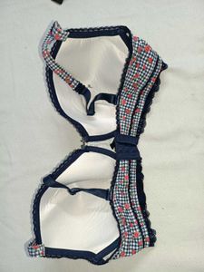 Cute Gingham &amp; Cherry Print Bra