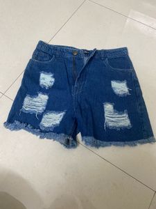 Distressed Denim Shorts