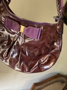 Ferragamo patent leather shoulder bag