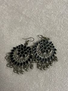 Black & Silver Dangle Earrings
