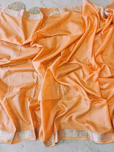 Flowy Pure Silk Tussar Mulberry Banarasi