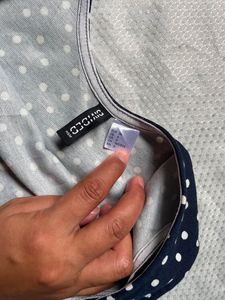 H&amp;M Navy Blue Polka Dot Dress