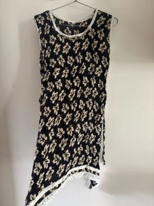 Women's Floral Print Top with Embellished Neckline