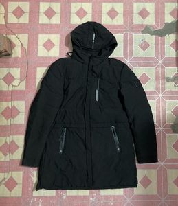 Black Padded Winter Parka Jacket