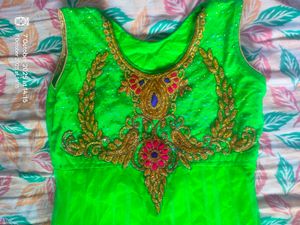 Green Ethnic Gown Full Set