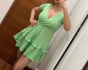 Forever 21 Green Wrap Mini Dress (New With Ta