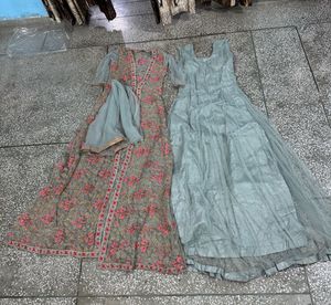 Elegant Embroidered Anarkali Suit With Paded