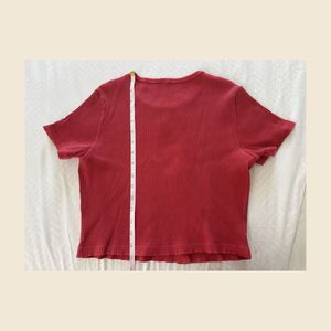 Ribbed Red T-Shirt