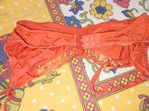 Orange Lace Trim Bra