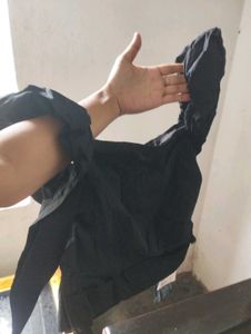 Chic Black Off-Shoulder Tie-Up Top