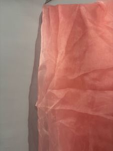 peach organza saree