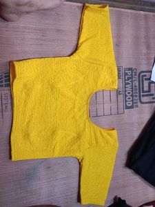 Bright Yellow Textured  blouse