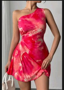 Pink Floral Pleated Gown