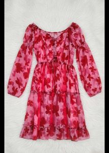 Floral Print Tiered Mini Dress