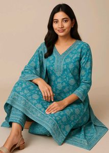 Brand New Floor Length Cotton Suit Set
