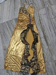 Gold & Black Embellished Gown