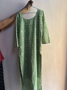 Green Chikankari Kurta