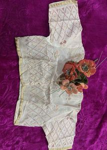 Elegant White Embroidered Blouse Top