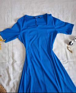 Vibrant Blue Midi Dress