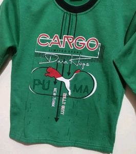 Green Winter T-shirt For Baby Boy 3- 4 Year
