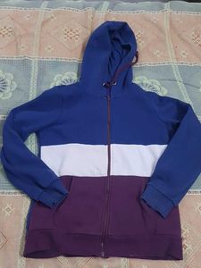 Women blue hoodie jacket