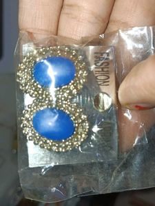 Fashion Earrings - Pink &amp; Blue Stones