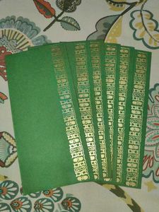 Vintage Green Envelopes with Gold Trim