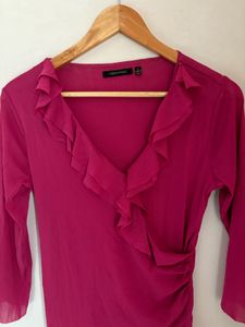 Beautiful Pink Ruffle wrap Top