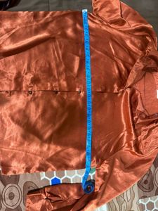 Shimmering Orange Button-Up Shirt