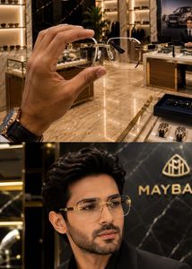 Luxury Rimless Gold &amp; Black Eyeglasses
