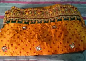 Elegant Yellow Embroidered Saree