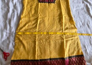 Vibrant Yellow Kurta with cotton bottom