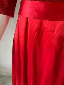 Elegant Red Velvet Evening Gown