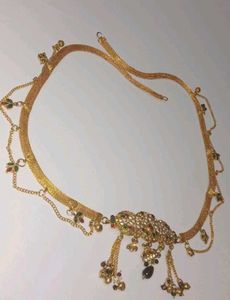 Elegant Gold Plated Waist Chain with Stones