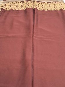 Elegant Brown Embroidered Saree