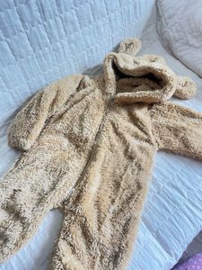 Fuzzy Bear Hooded Jumpsuit
