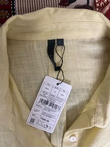 Stylish Yellow Linen Blend Shirt
