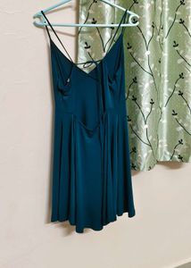 Teal Mini Dress with Spaghetti Straps