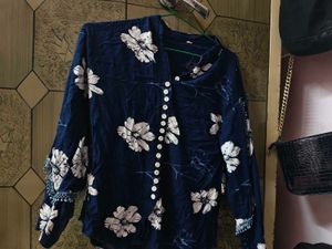 navy blue short kurta