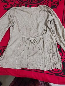 Embroidered Linen Kurta