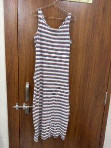 Striped Sleeveless Midi Dress