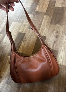 Chic Brown Leather Hobo Bag