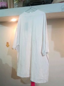 SHEIN White Graphic Print T-Shirt Dress