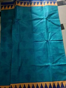 Beautiful Teal Saree with Blue Border