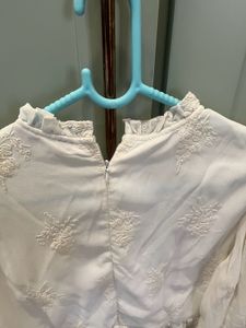 Elegant White Embroidered Blouse